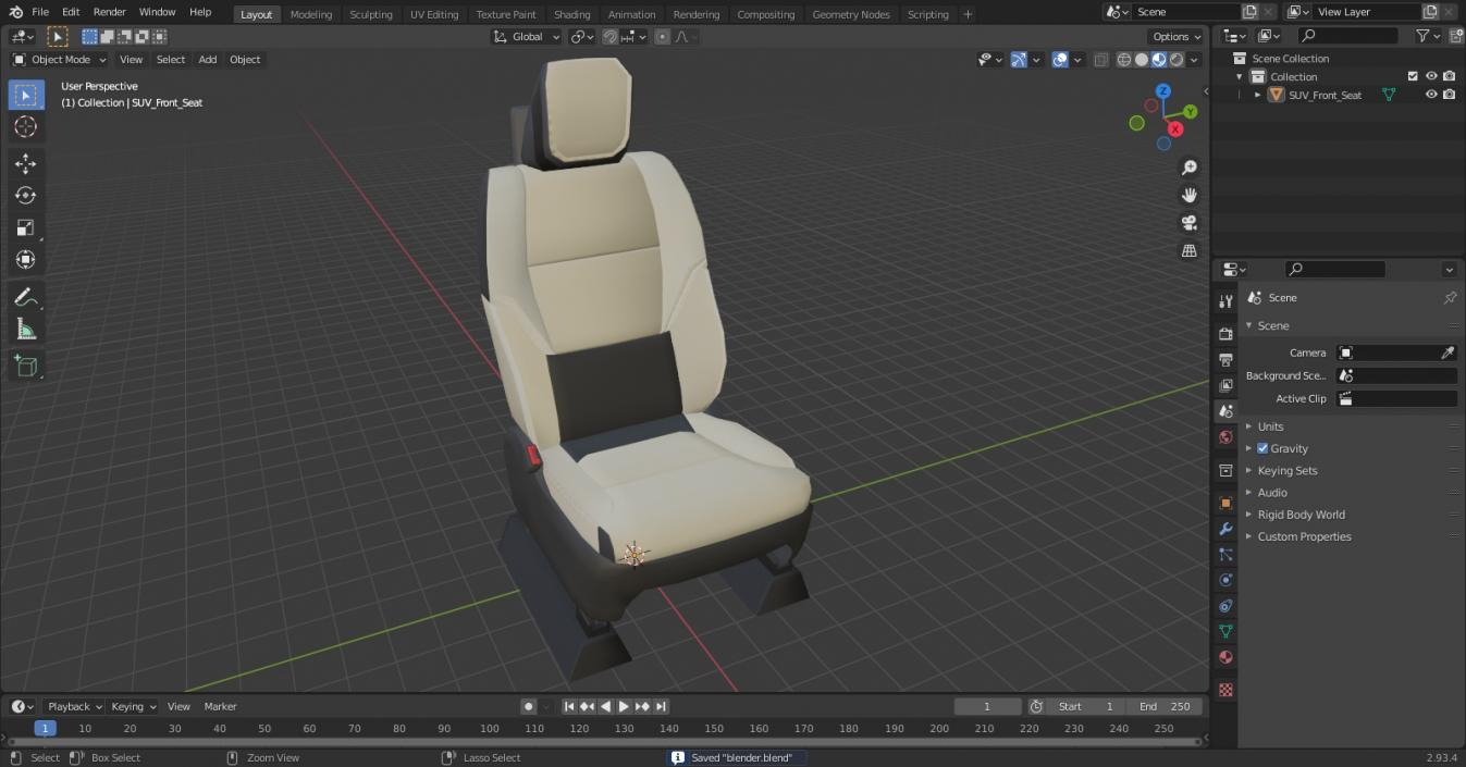 SUV Front Seat 3D model