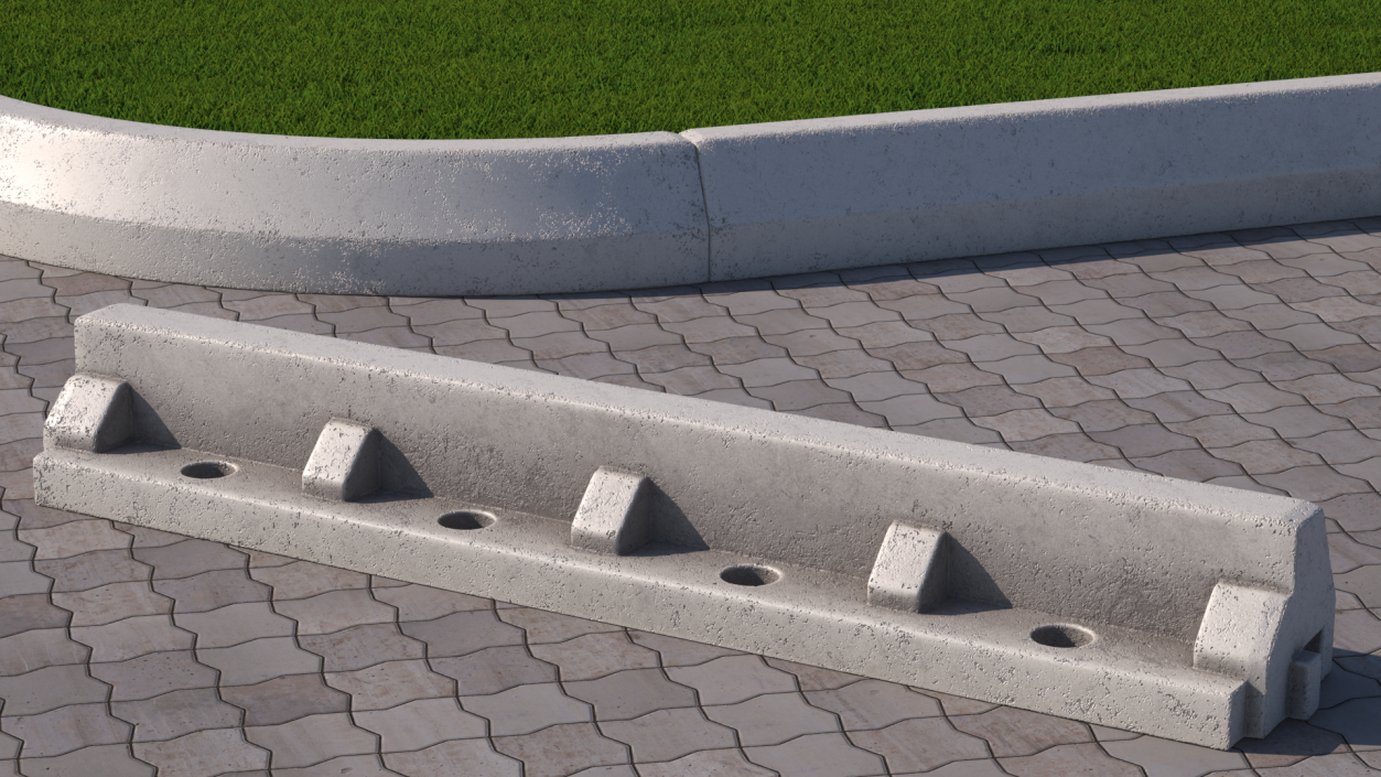 3D Straight Curb Section