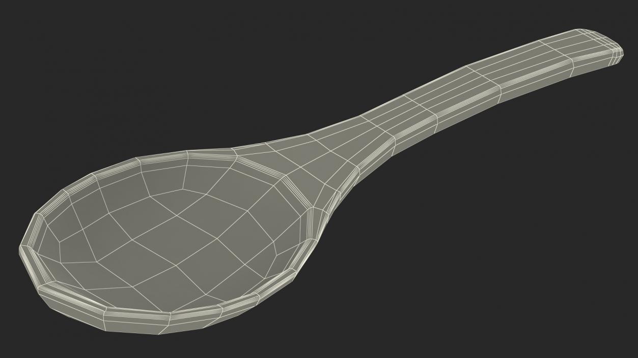 Black Turtle Beans in Wooden Spoon 3D model