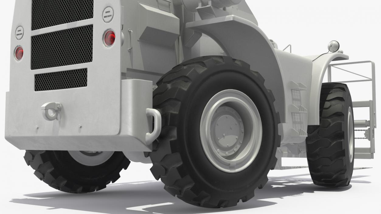 3D model Military Forklift White Rigged