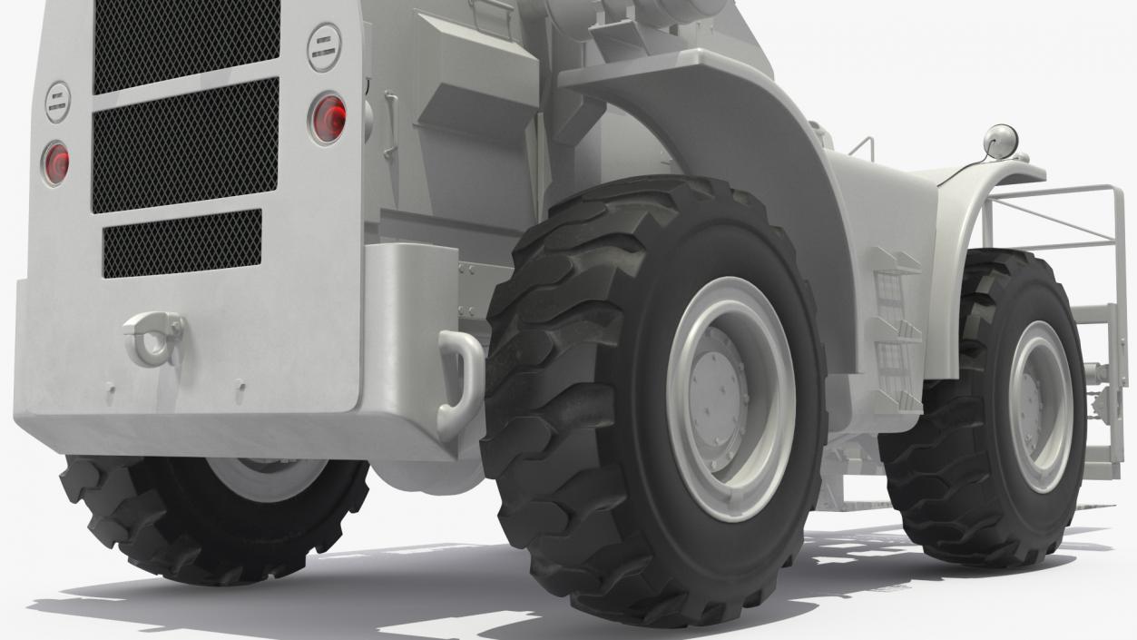 3D model Military Forklift White Rigged