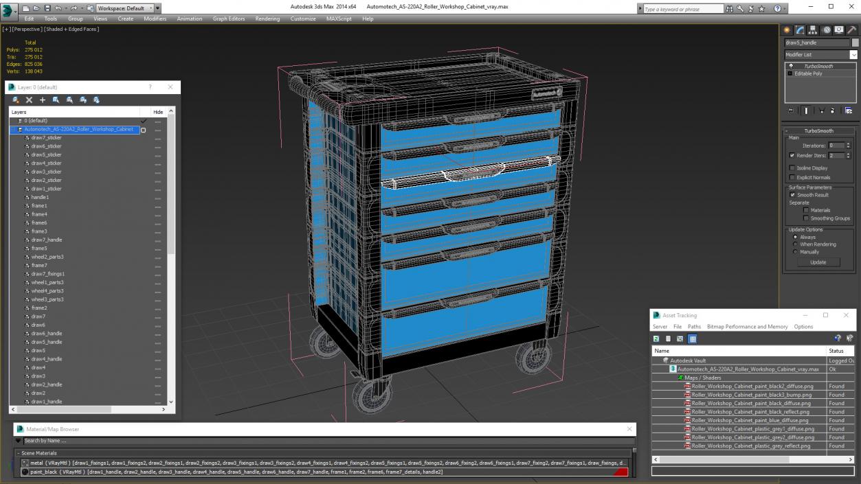 3D Automotech AS-220A2 Roller Workshop Cabinet model