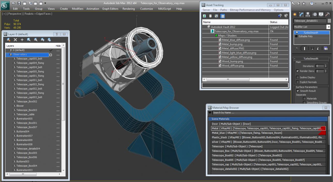 3D model Telescope for Observatory