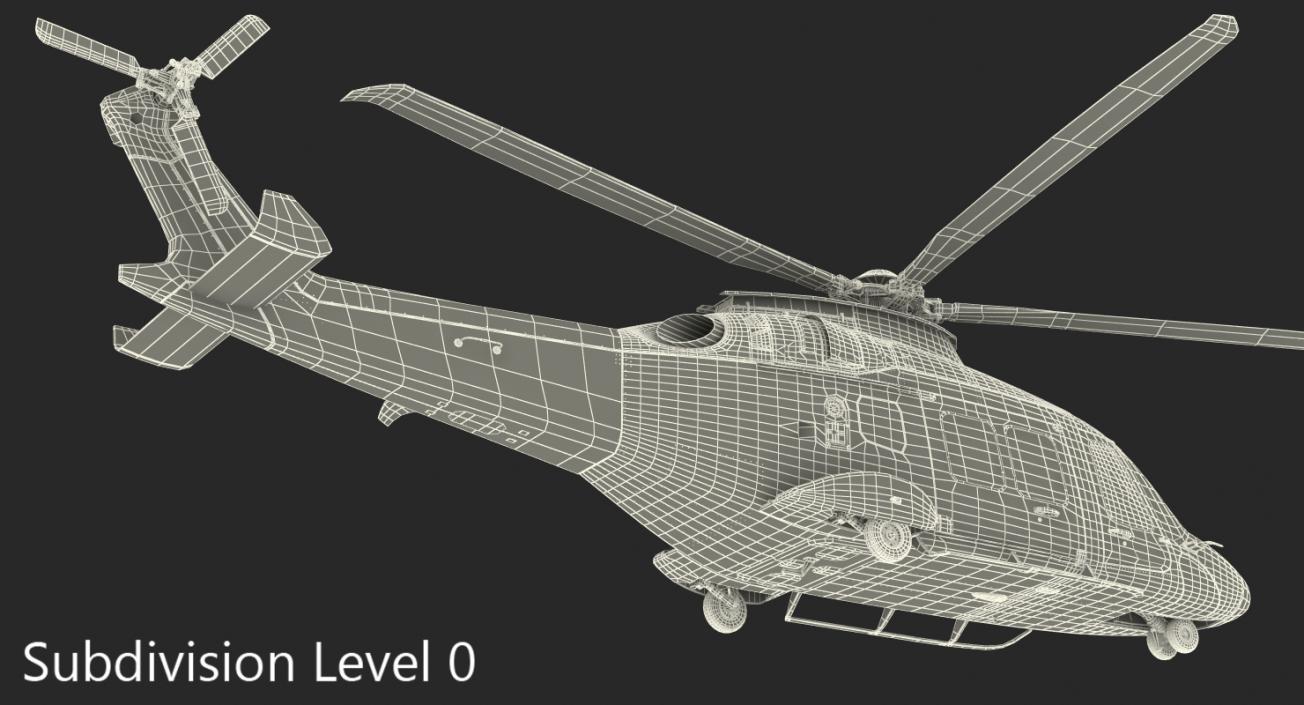 3D Multirole Helicopter AgustaWestland AW169 Rigged model