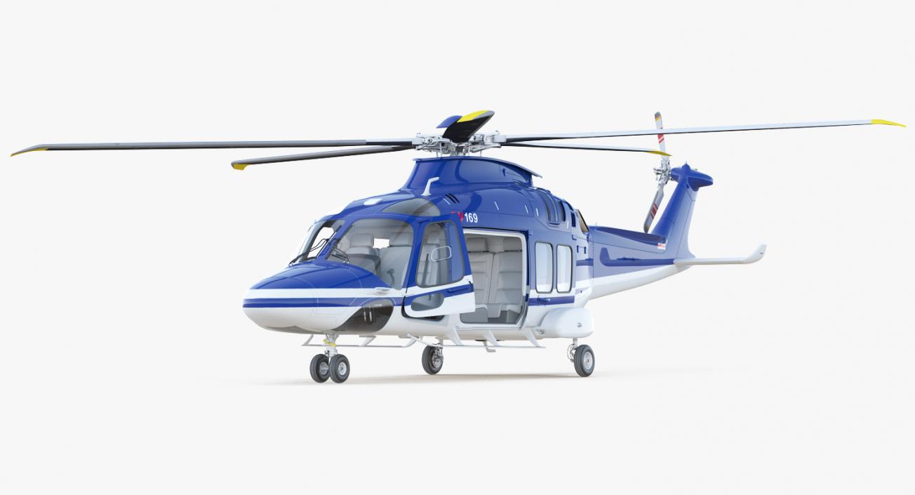 3D Multirole Helicopter AgustaWestland AW169 Rigged model