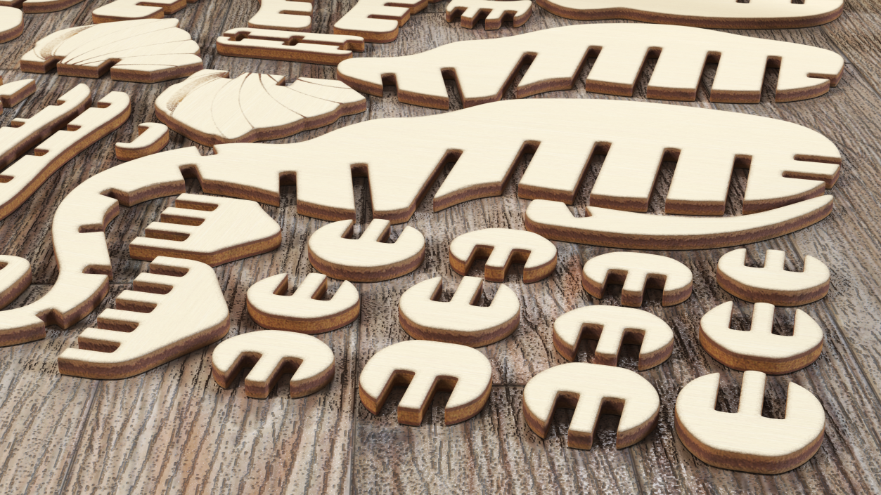 Wooden 3D Puzzle Disassembled 3D model