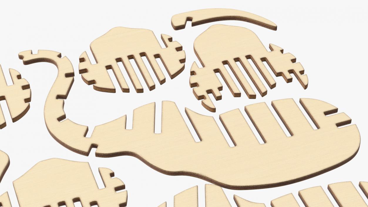 Wooden 3D Puzzle Disassembled 3D model