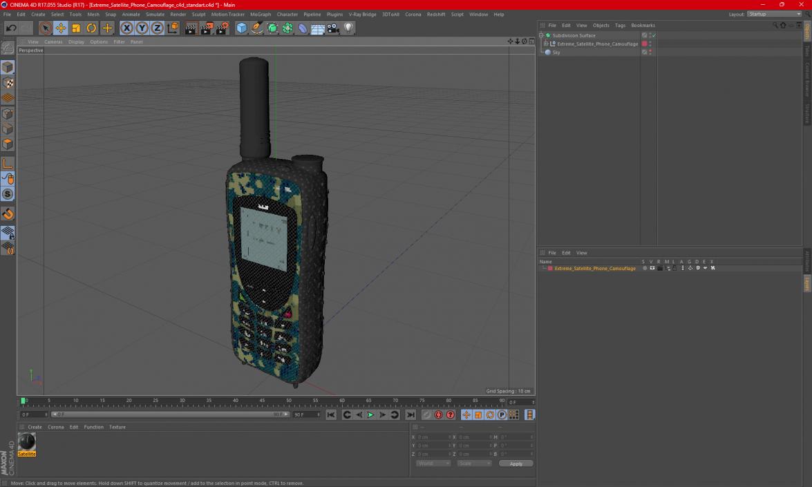 Extreme Satellite Phone Camouflage 3D model