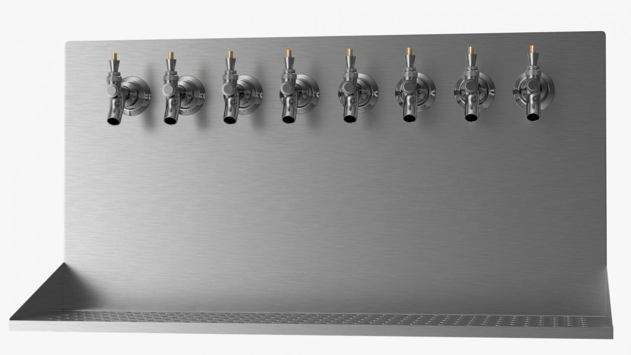 Wall Mount Beer Dispenser 8 Faucet 3D model