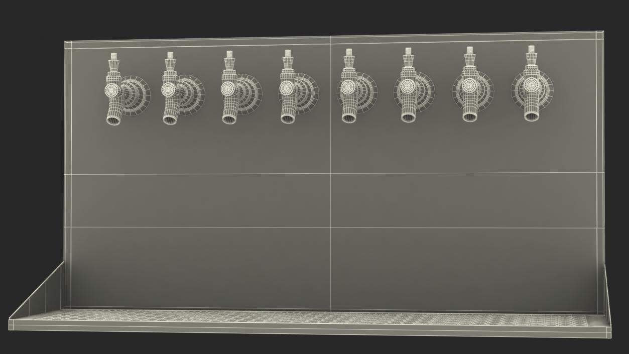 Wall Mount Beer Dispenser 8 Faucet 3D model