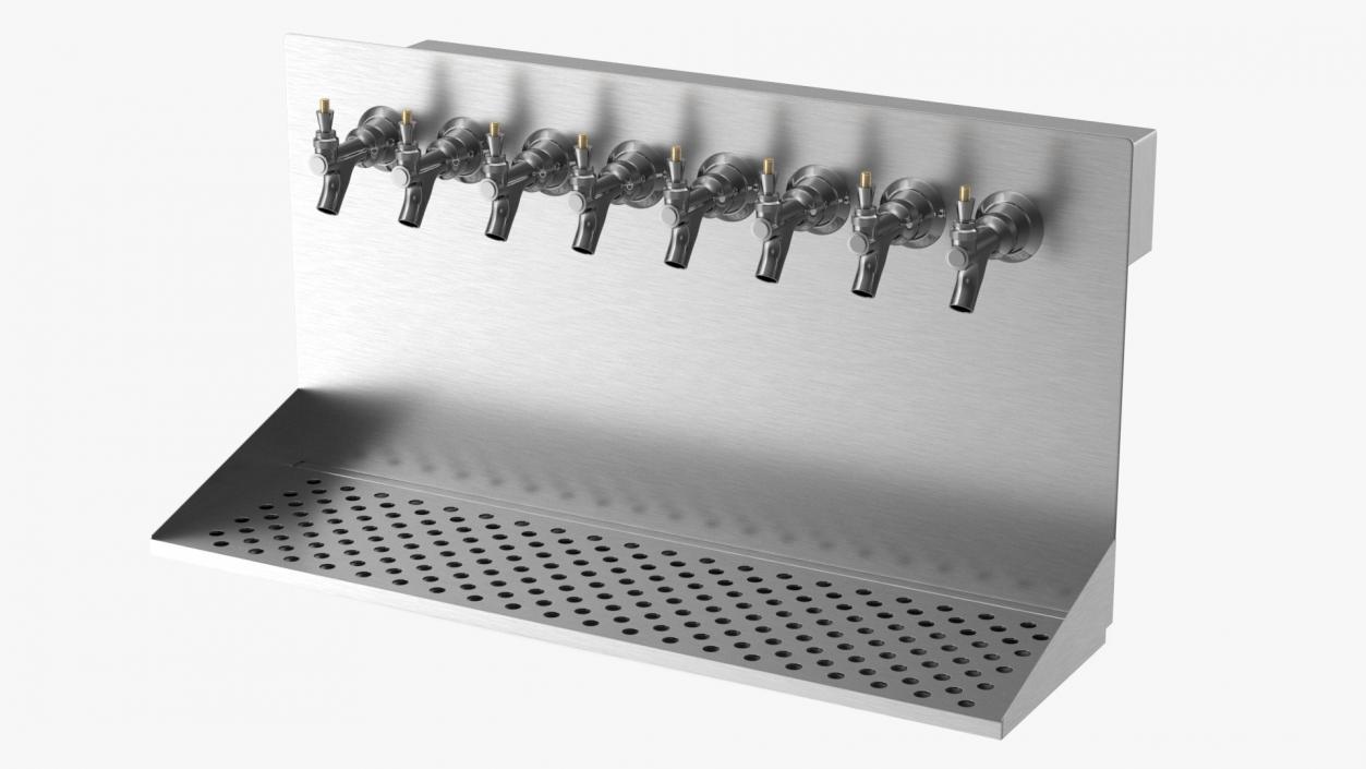 Wall Mount Beer Dispenser 8 Faucet 3D model