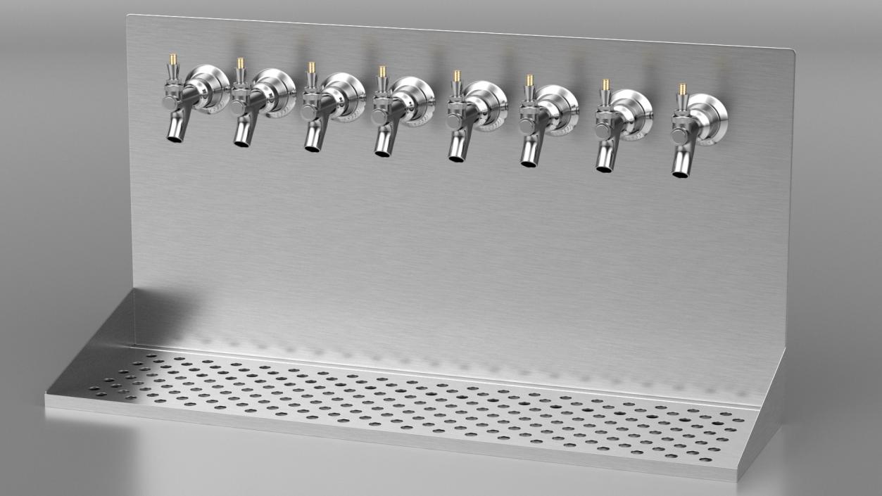 Wall Mount Beer Dispenser 8 Faucet 3D model