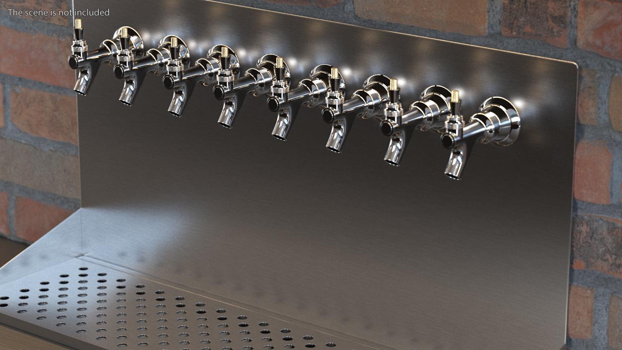 Wall Mount Beer Dispenser 8 Faucet 3D model