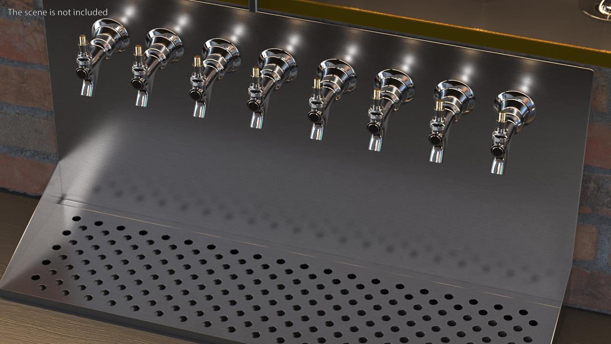 Wall Mount Beer Dispenser 8 Faucet 3D model