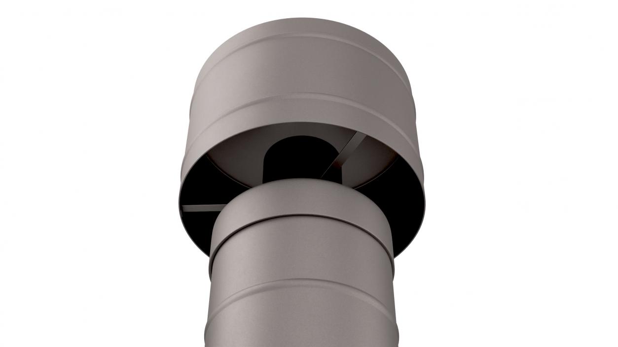 Round Metal Chimney Black Corner Base 3D