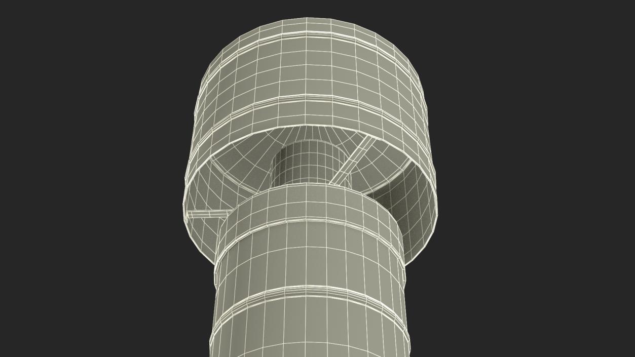 Round Metal Chimney Black Corner Base 3D