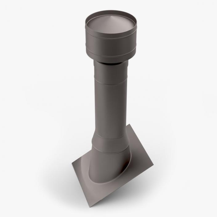 Round Metal Chimney Black Corner Base 3D