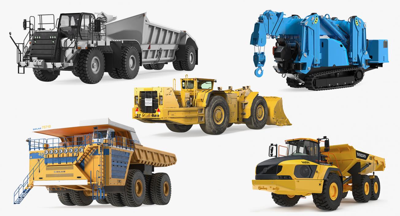 3D Rigged Heavy Construction Machinery Collection 3 model