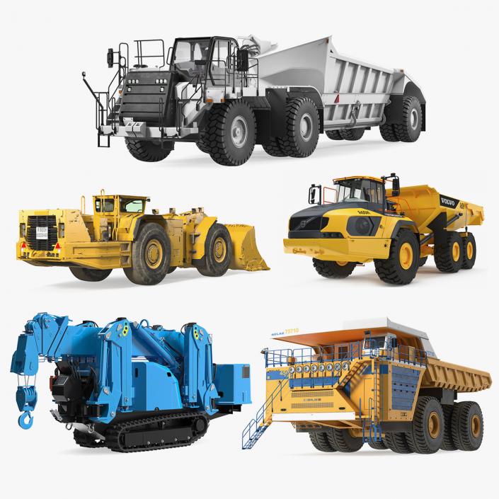 3D Rigged Heavy Construction Machinery Collection 3 model