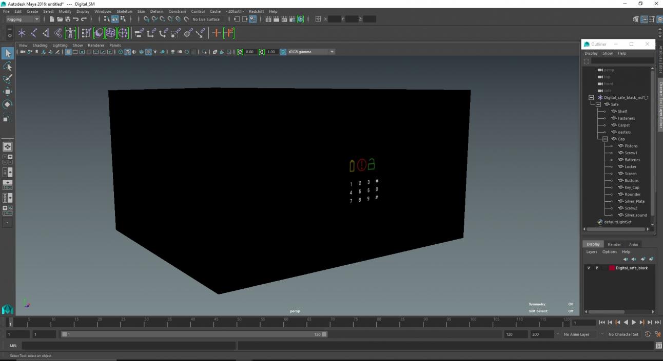 3D Digital Safe Black model