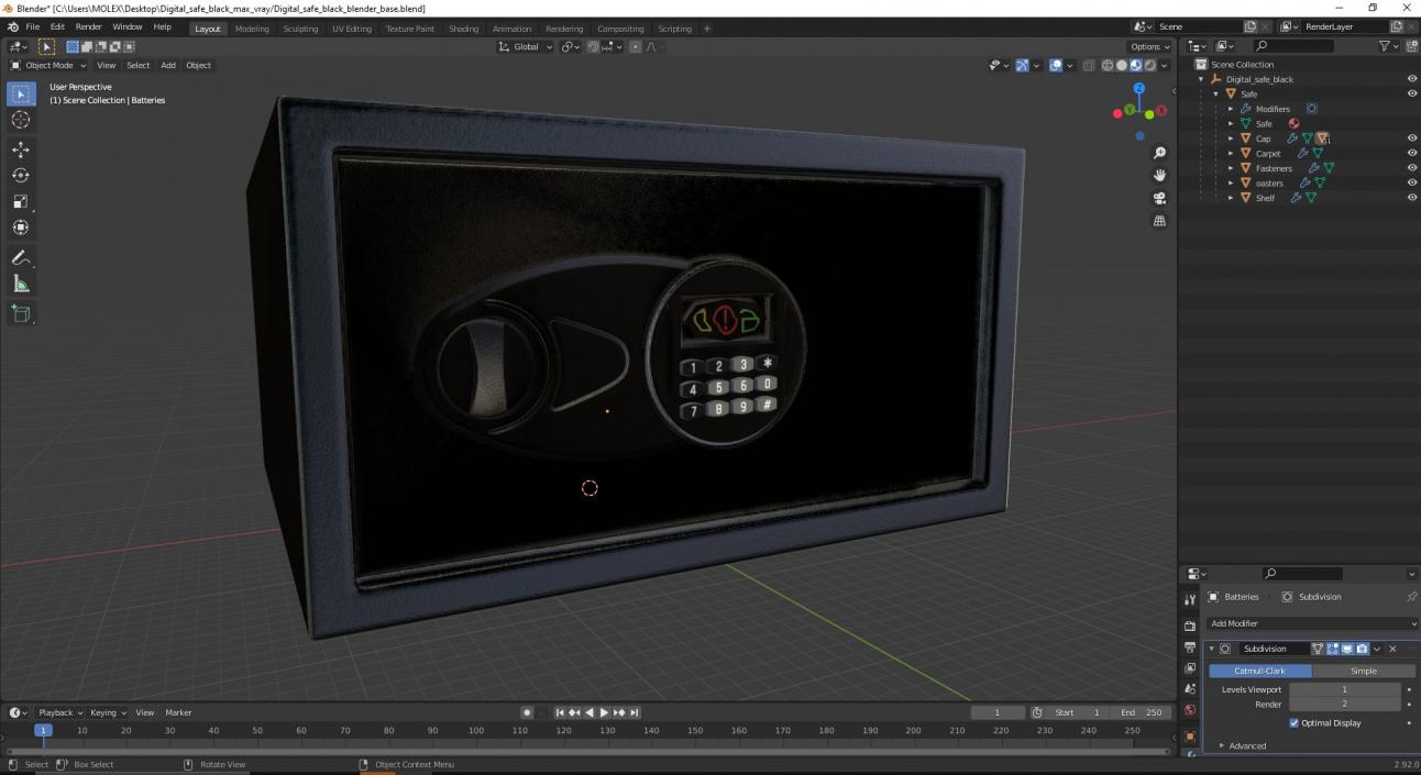 3D Digital Safe Black model