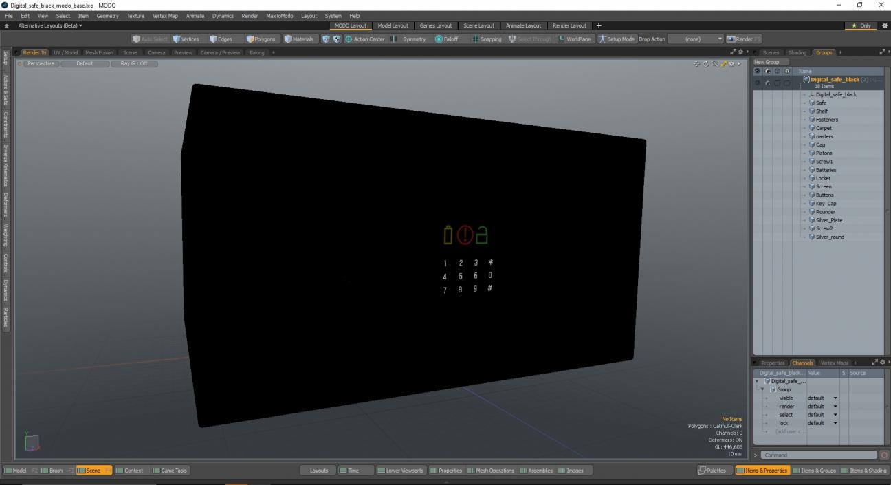 3D Digital Safe Black model