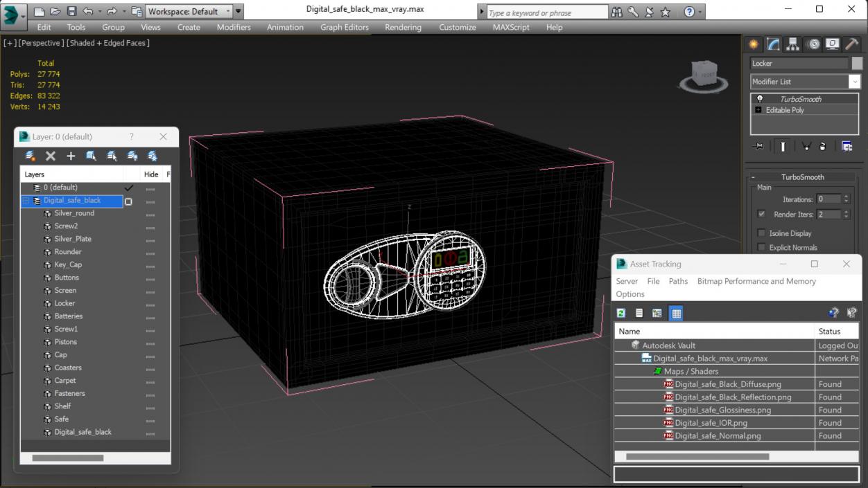 3D Digital Safe Black model