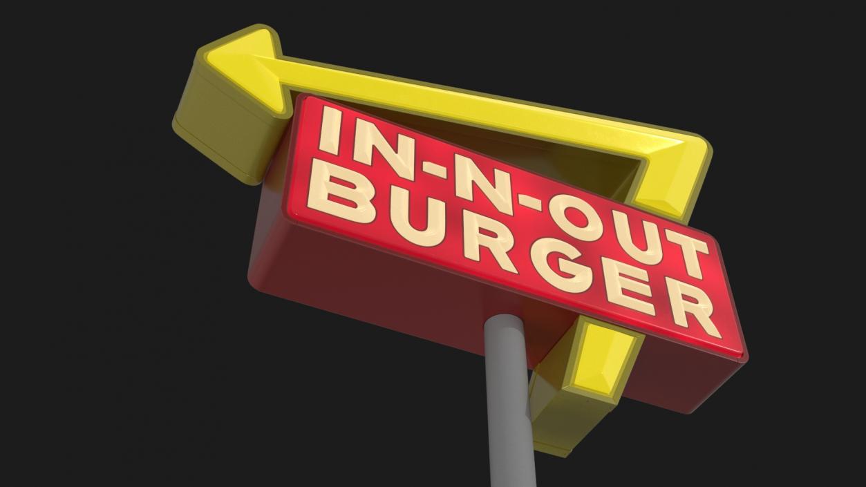 3D In N Out Burger Pole Sign Light