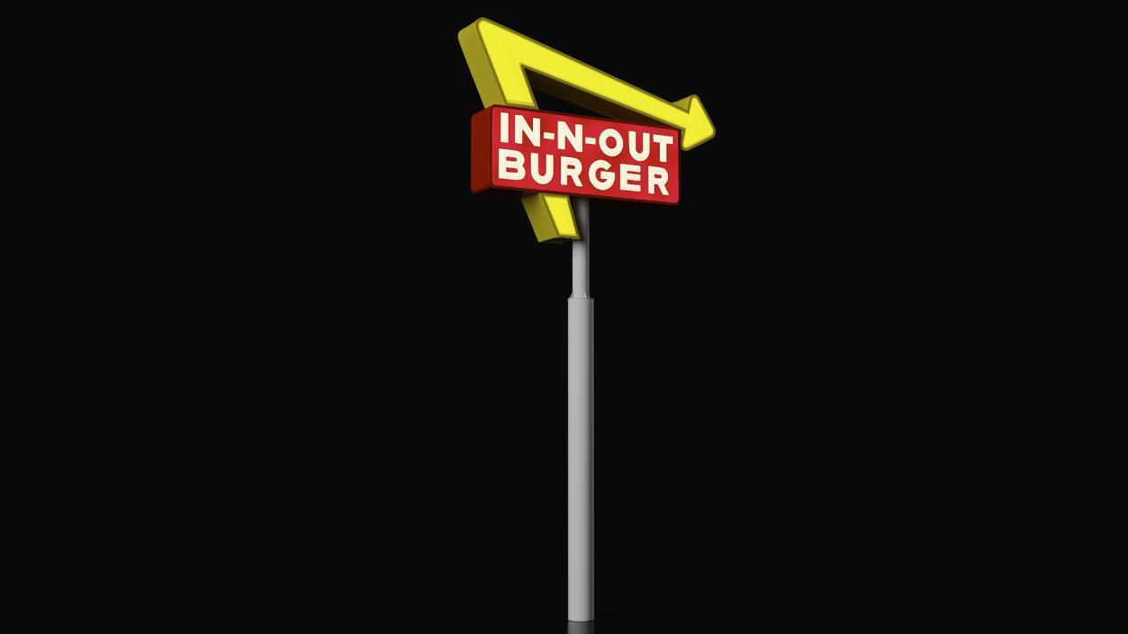 3D In N Out Burger Pole Sign Light