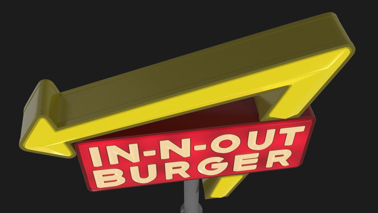 3D In N Out Burger Pole Sign Light