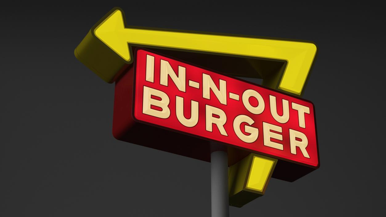 3D In N Out Burger Pole Sign Light