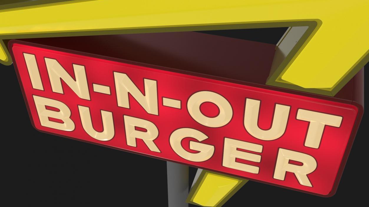 3D In N Out Burger Pole Sign Light