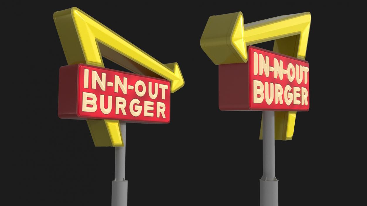 3D In N Out Burger Pole Sign Light