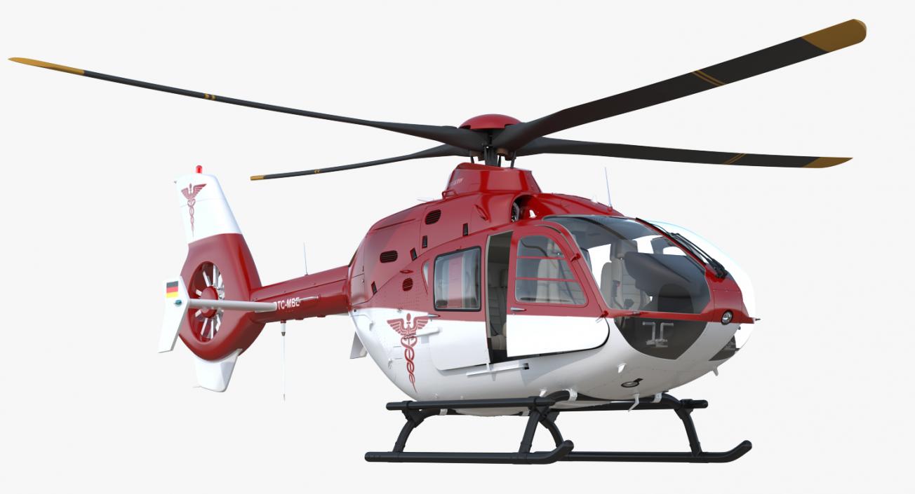 Medical Air Assistance Eurocopter EC-135 Rigged 3D