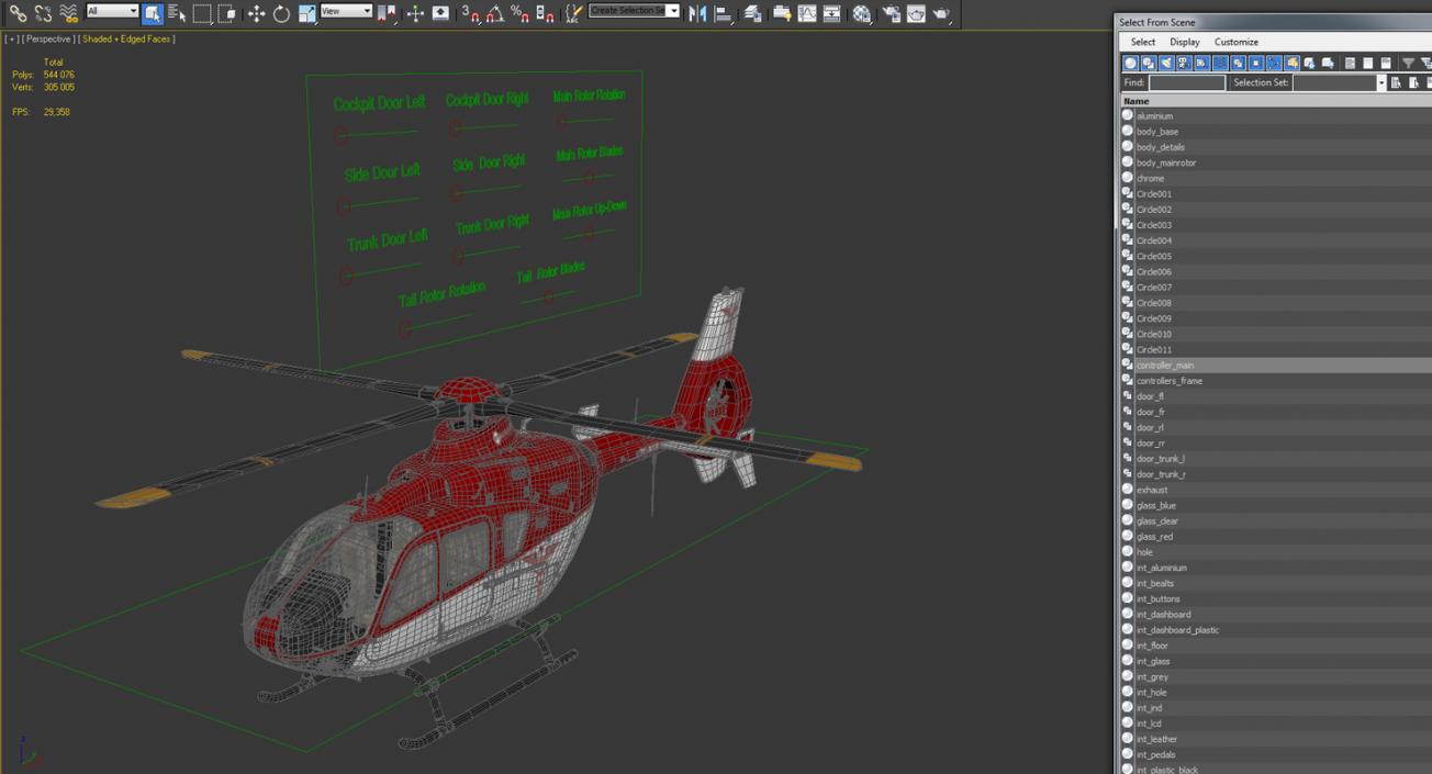 Medical Air Assistance Eurocopter EC-135 Rigged 3D