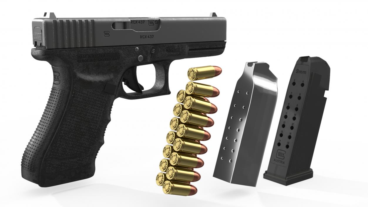 Glock 17 with Magazine 3D