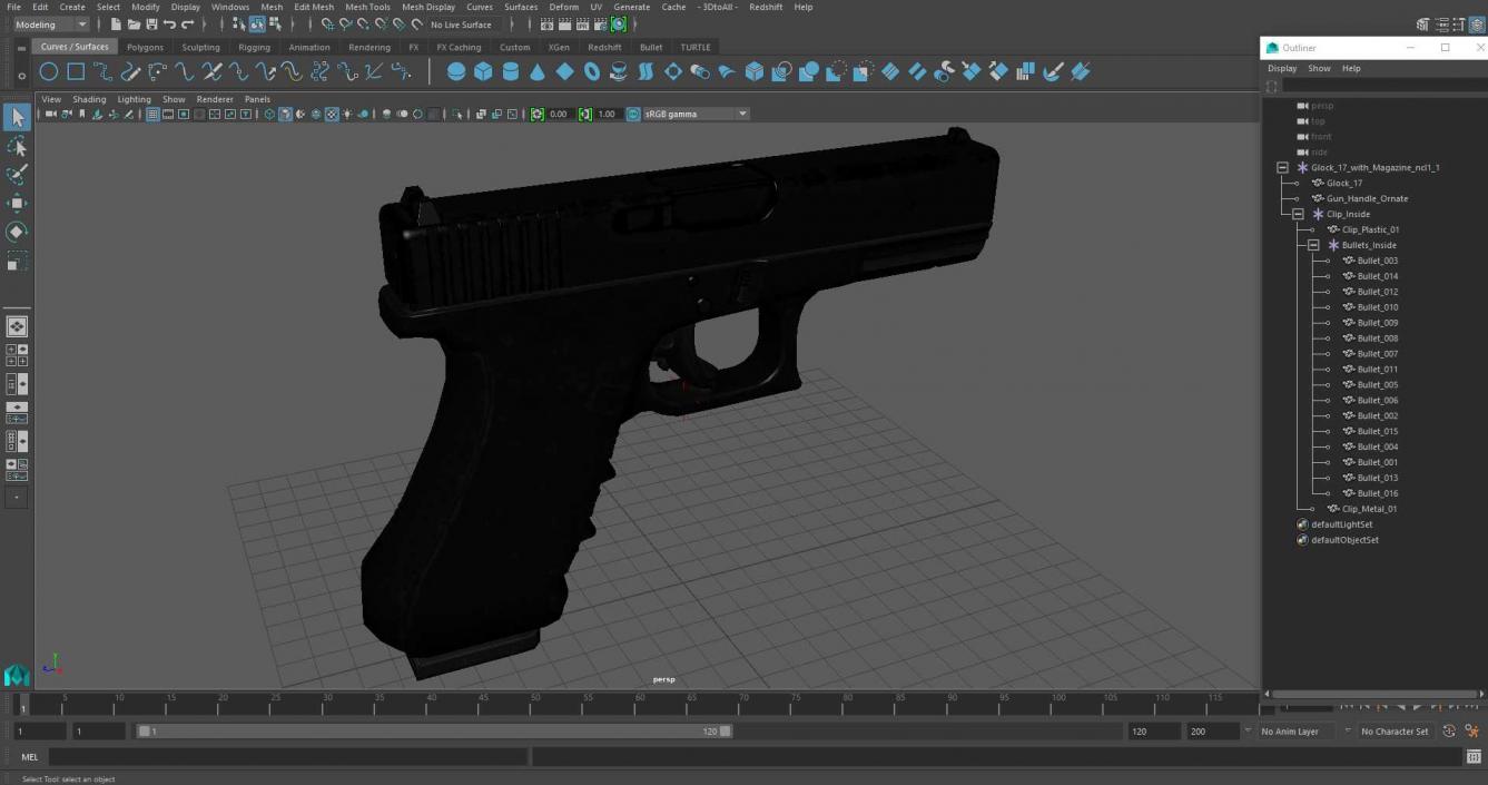 Glock 17 with Magazine 3D