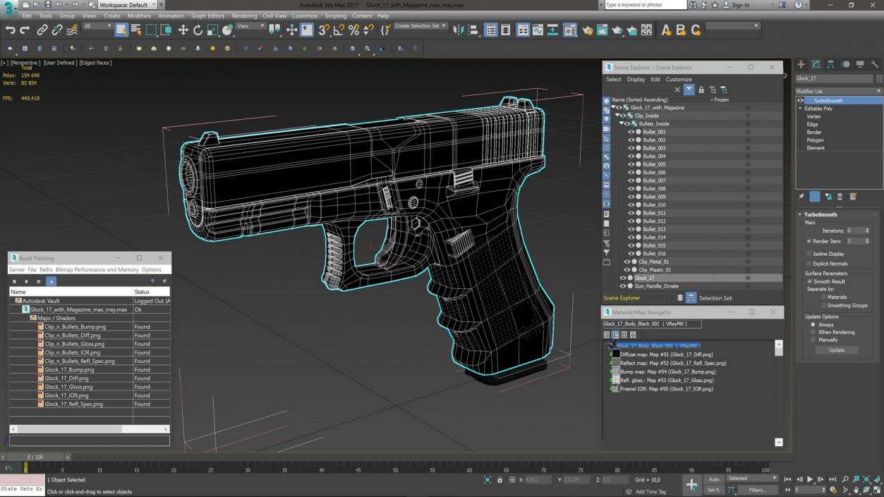 Glock 17 with Magazine 3D