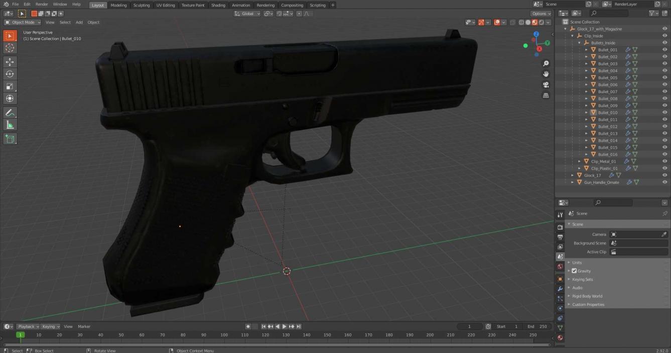 Glock 17 with Magazine 3D