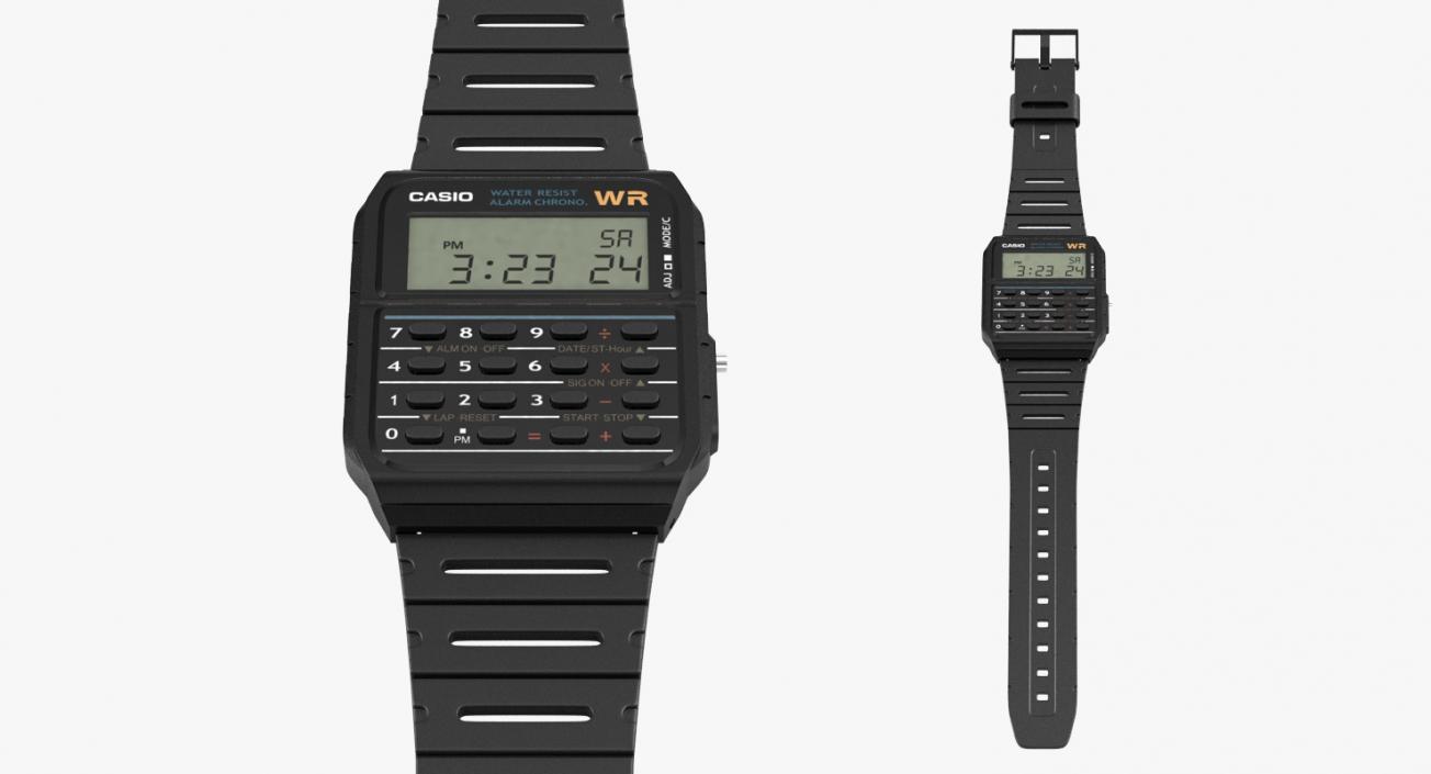 3D Casio Retro Calculator Watch model