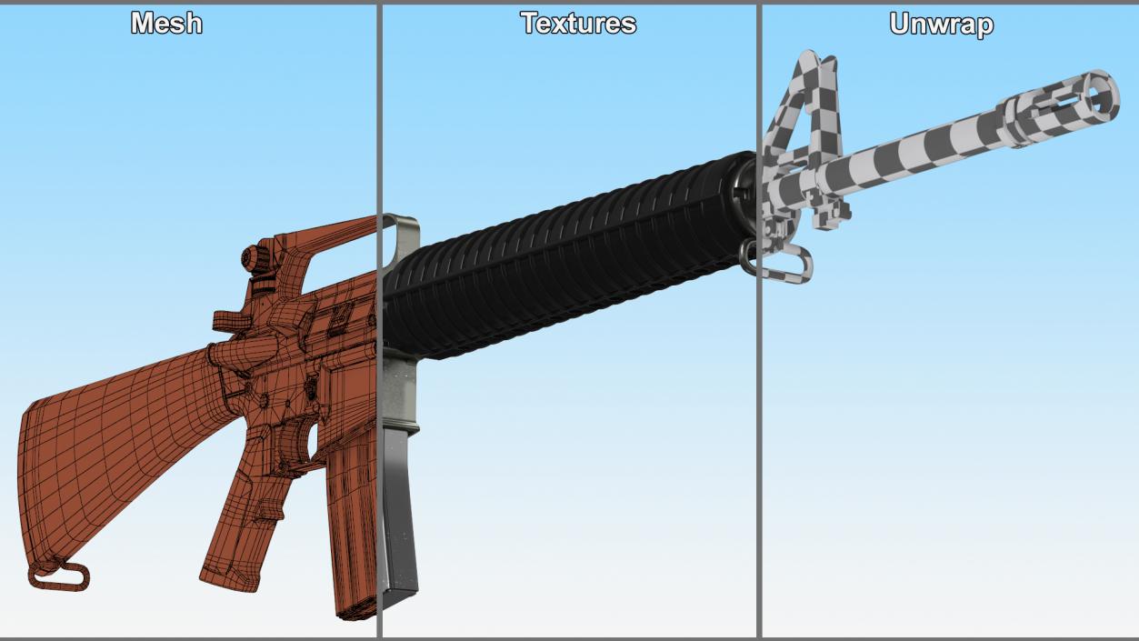 3D M16 A2 Modern Firearm