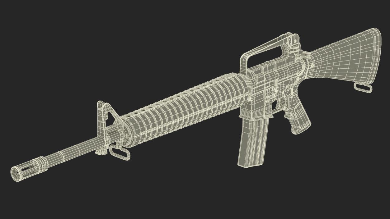 3D M16 A2 Modern Firearm