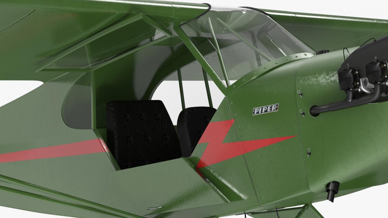 3D Private Aircraft Piper J-3 Rigged model