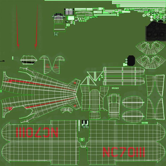 3D Private Aircraft Piper J-3 Rigged model