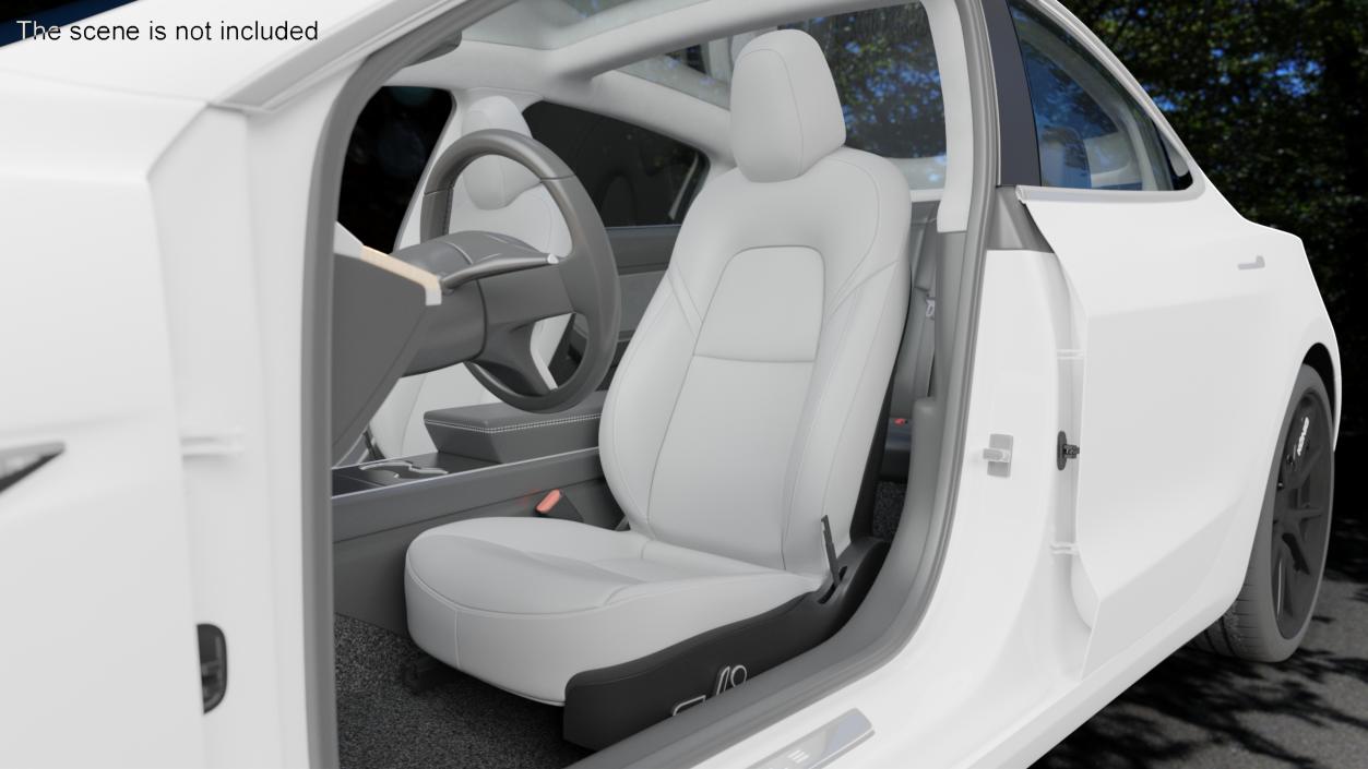 Car Front Left Seat Gray Leather 3D