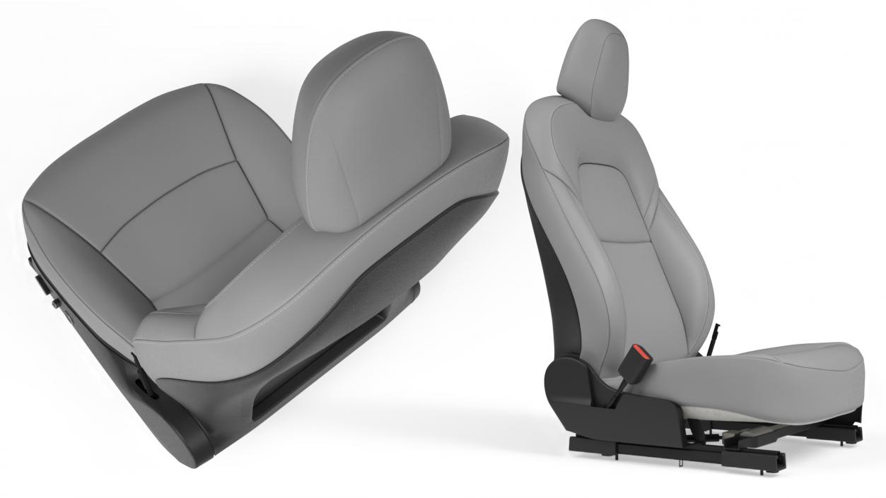 Car Front Left Seat Gray Leather 3D