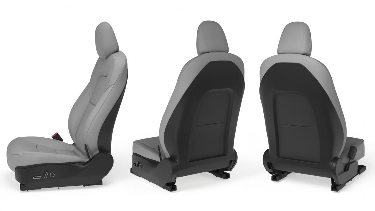 Car Front Left Seat Gray Leather 3D