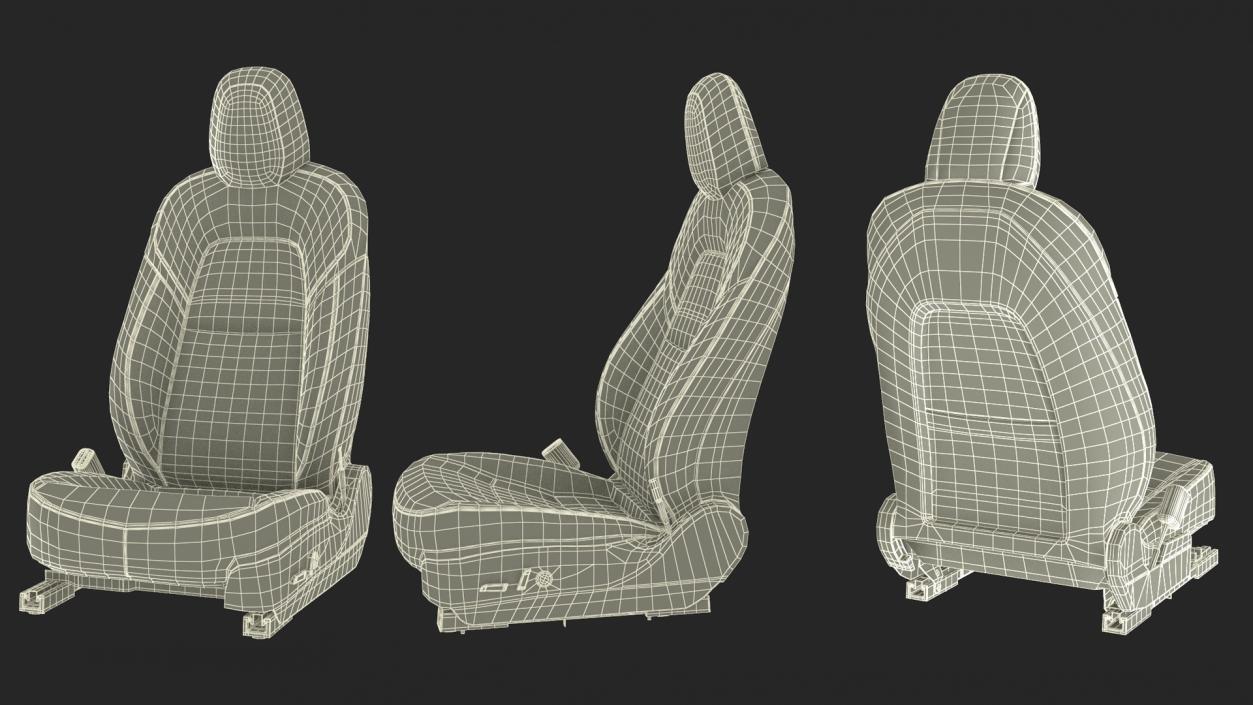 Car Front Left Seat Gray Leather 3D