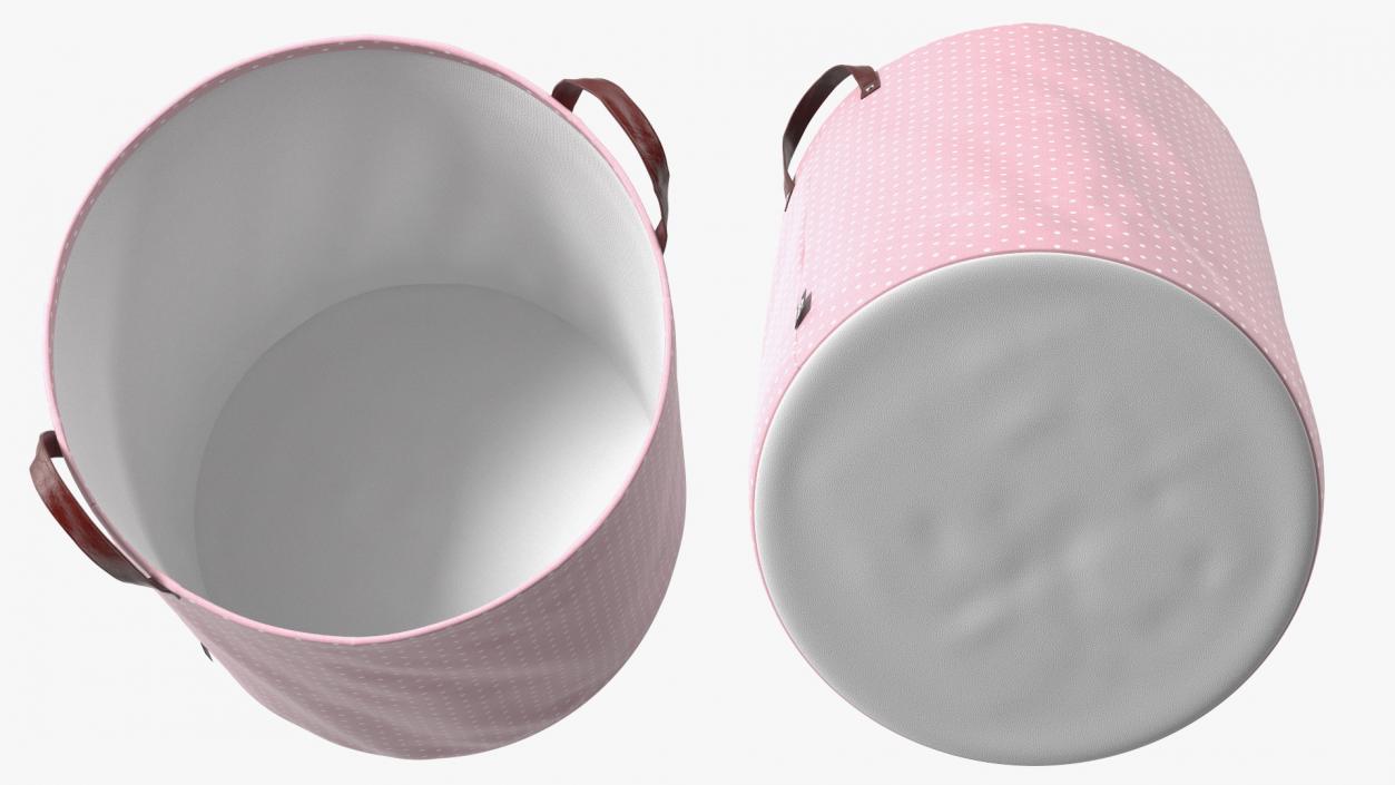 3D Freestanding Laundry Basket Pink Empty model