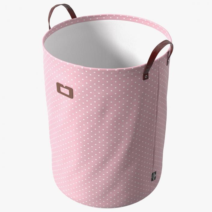 3D Freestanding Laundry Basket Pink Empty model